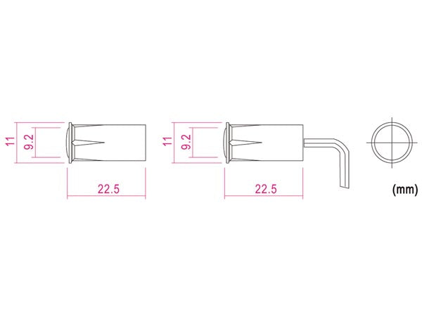 REED kontakt - Magnetisk (0,1A ved 30Vdc - NC) m. ledning