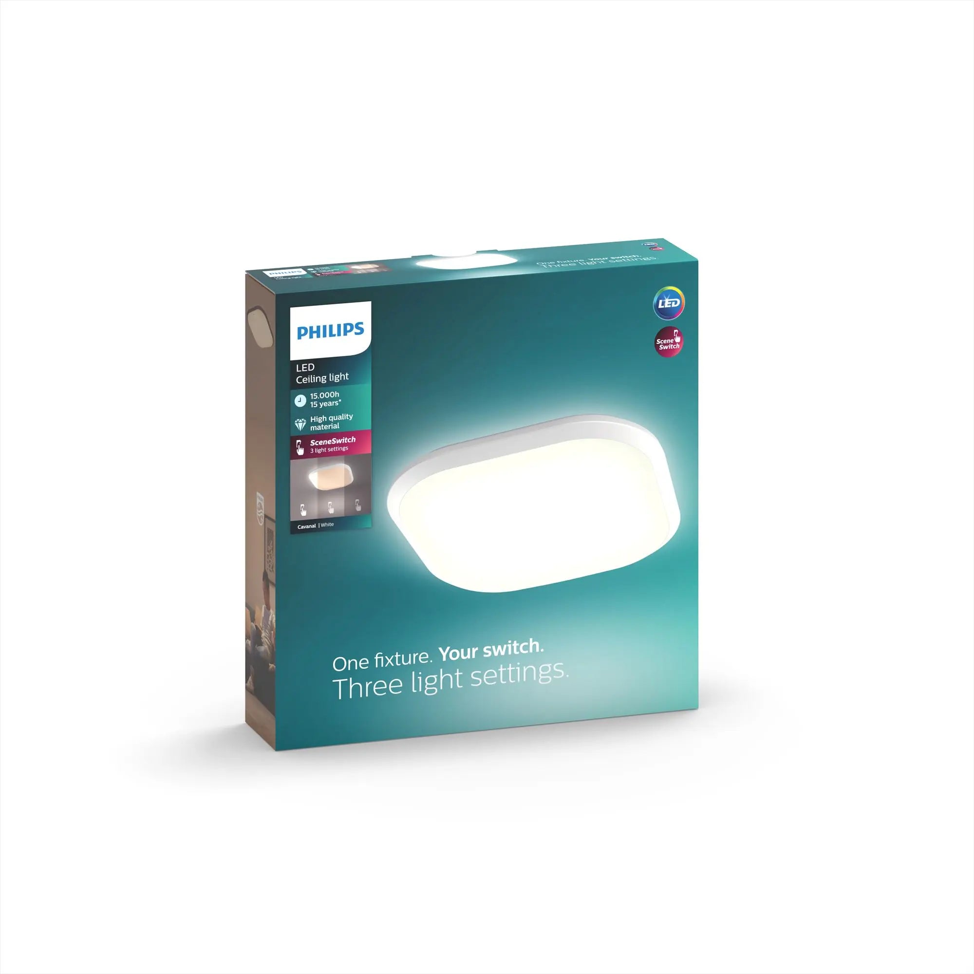 CAVANAL 27K SQ ceiling lamp white 1x18W