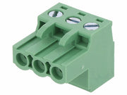 Indstik skrueterminal - 3P hun, 5,08mm, 2,5mm², Grøn