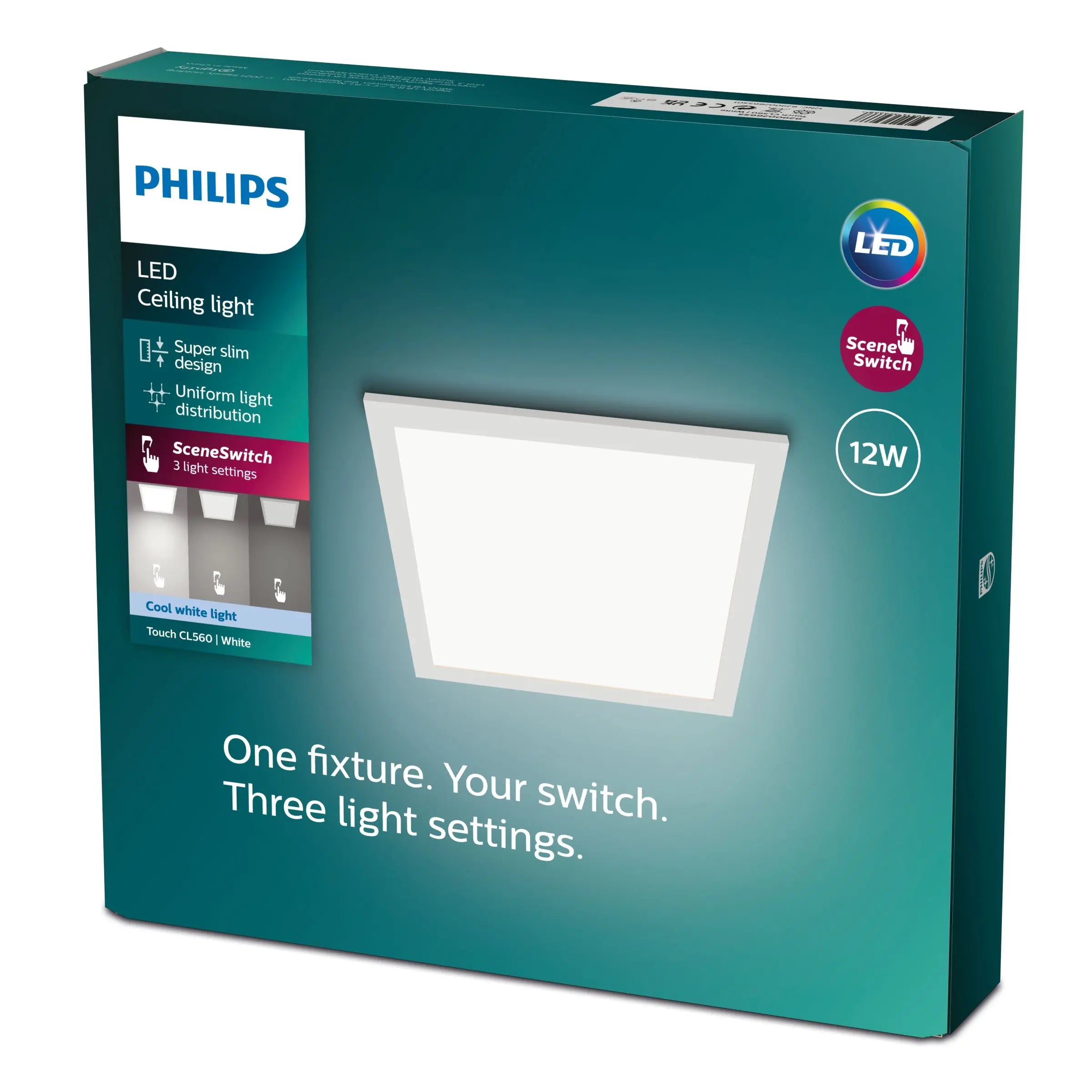 Touch panel ceiling CL560 SS SQ 12W 40K W HV06