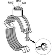Scanclamp triple rørbøjle med gummi M8/M10/½'' (74-85 mm)