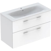 Ifö Spira Pro sæt 2 skuffer 98.8x50.2cm Hanehul Overløb Hvid/mat