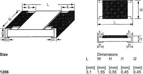 27kOhm SMD modstand 0,25W 5% (1206) (10 stk.)