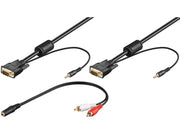 Monitorkabelsæt - 2 x SVGA han m. 3,5mm JACK, + adap. (3m)
