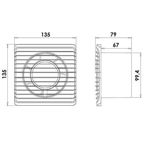 Planet Energy standard ventilator m. kugleleje
