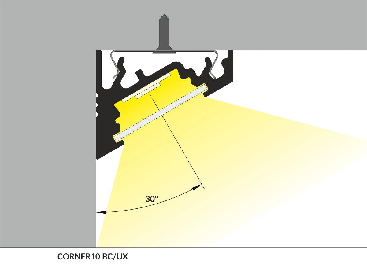 DIOFLEX Alu profil CORNER10 BC/UX 1m 20x16mm