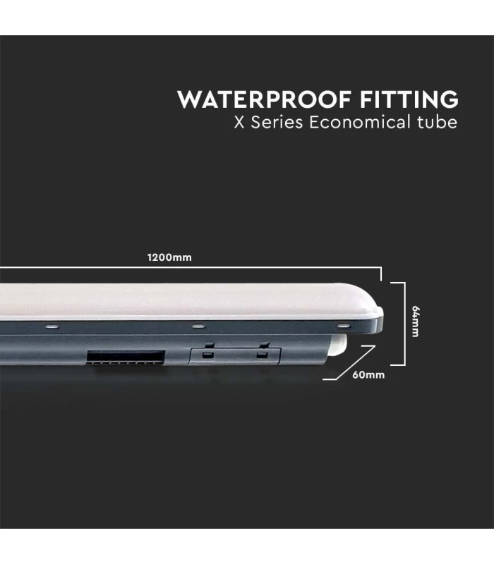V-Tac vandtæt LED armatur - 120 cm, 36W, 4320lm, I