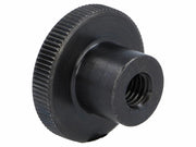 Fingerskrue - M4 gevindhul, Ø16mm rillet greb, H9,5mm, Sort