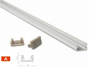 Alu. LED profil - Type A, Anodiseret alu. (1m)