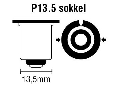 Dværglampe - 2,4V / 700mA / 1,7W Krypton, P13.5 sokkel