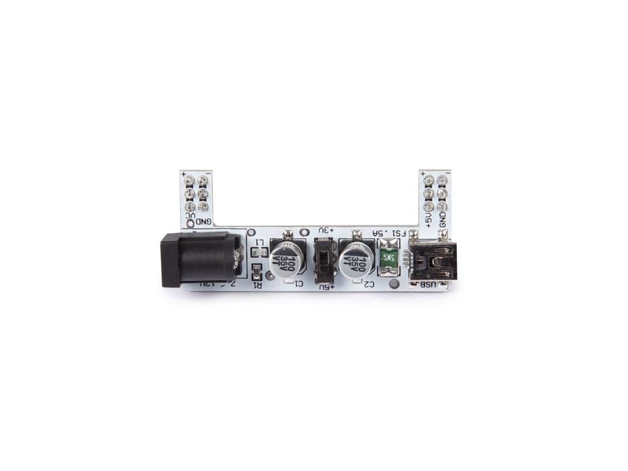 Breadboard strømforsyningsmodul - 3,3/5V, 500mA, mini USB