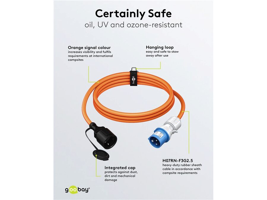 CEE adapterkabel - CEE7/3 hun til 3P CEE han (5m)