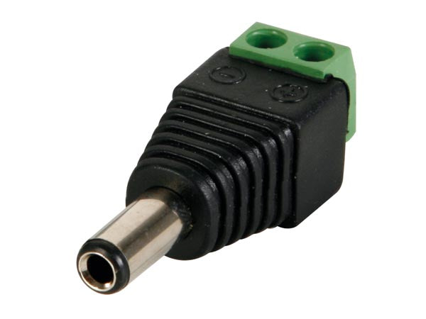 DC stik m. skrueterminaler - 5,5 x 2,1mm han (1 stk.)