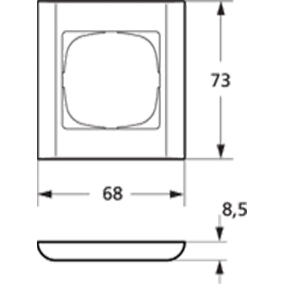 LK Fuga ramme Softline 68 1m - stålmetallic