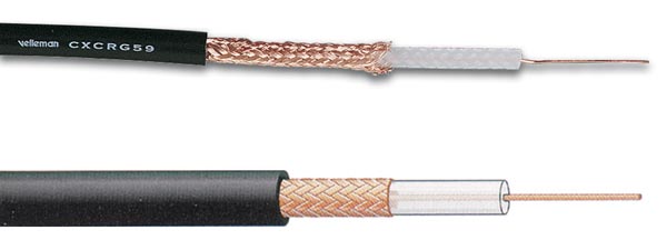 COAX videokabel - RG59 1 x skærm CCS Ø6,2mm Sort (metervare)