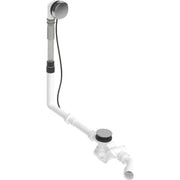 Duravit af- & overløbssæt Quadroval, krom, afløb midt l:650mm