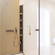 Tower reol med 5 flytbare hylder. 200x10x10 cm, sort