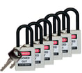 Hængelås safety padlock nylon  38MM hvid 6 STK KD