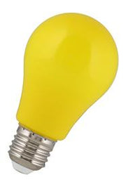 A60 LED partypære - 230Vac / 2W, E27 sokkel, Gul