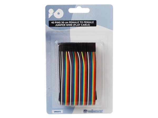 Jumper ledning - Hun/hun, til breadboard, 40 ledere (30cm)