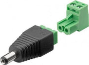 DC stik m. skrueterminaler - 5,5 x 2,1mm han (1 stk.)