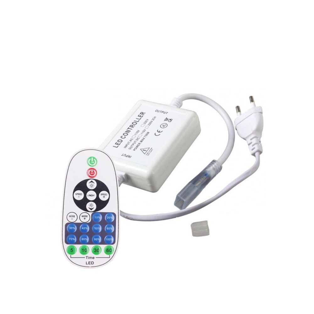RF Trådløs Timer & Dæmper med Fjernbetjening - Inkl. Endeprop, 230V (Type Q), Memory Funktion, Max 50m