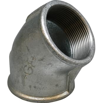 3/4" Galvaniseret vinkel 45° muffe/muffe