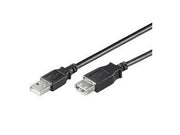 USB 2.0 forlængerkabel - A han til A hun, Sort (3m)