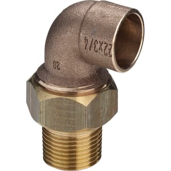 15 mm x 1/2" Lodde vinkelunion med glat ende