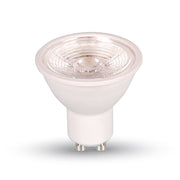 7W GU10 LED plast spotlight, linse, 6000K, 38D, dæmpbar - Hvidt lys til perfekt belysning med energibesparende teknologi.