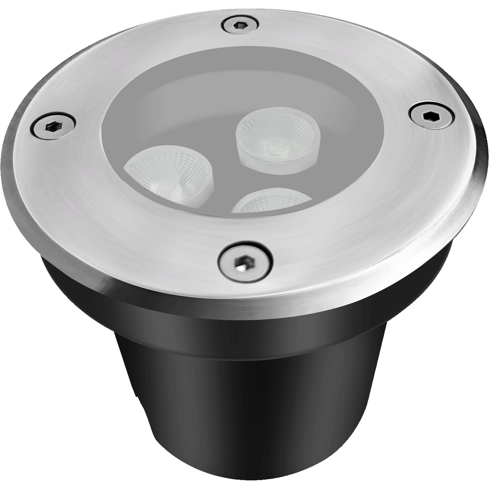 LEDlife nedgravningsspot - 3W, rund, rustfrit stål, 24V AC/DC, 240lm, IP68.