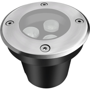LEDlife nedgravningsspot - 3W, rund, rustfrit stål, 24V AC/DC, 240lm, IP68.