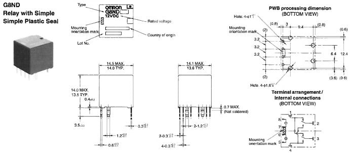 Autorelæ - 12VDC / 30A, 1 x skifte (SPDT), 8-ben