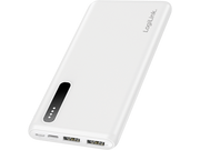Powerbank m. LED indikator - 8000mAh, LiPo, 2xUSB-A, Hvid