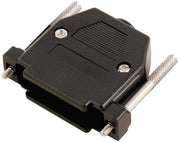 Hus for D-SUB - 25pol (og 44pol HD), sort plast