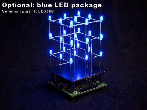 WSL193 - 3D LED kube, 3x3x3 røde LED, programmerbar via USB