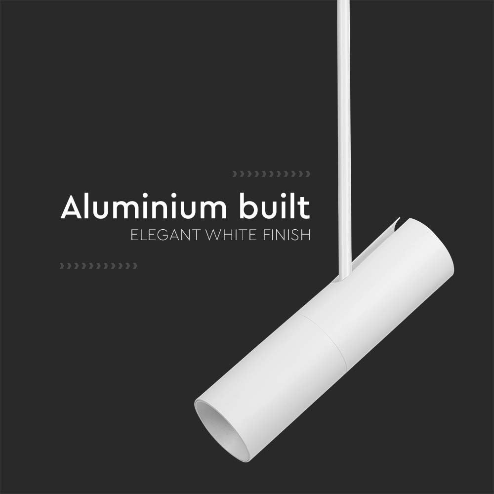 V-Tac Pro GU10 lampeholder i aluminium i hvid farve - 3 års garanti