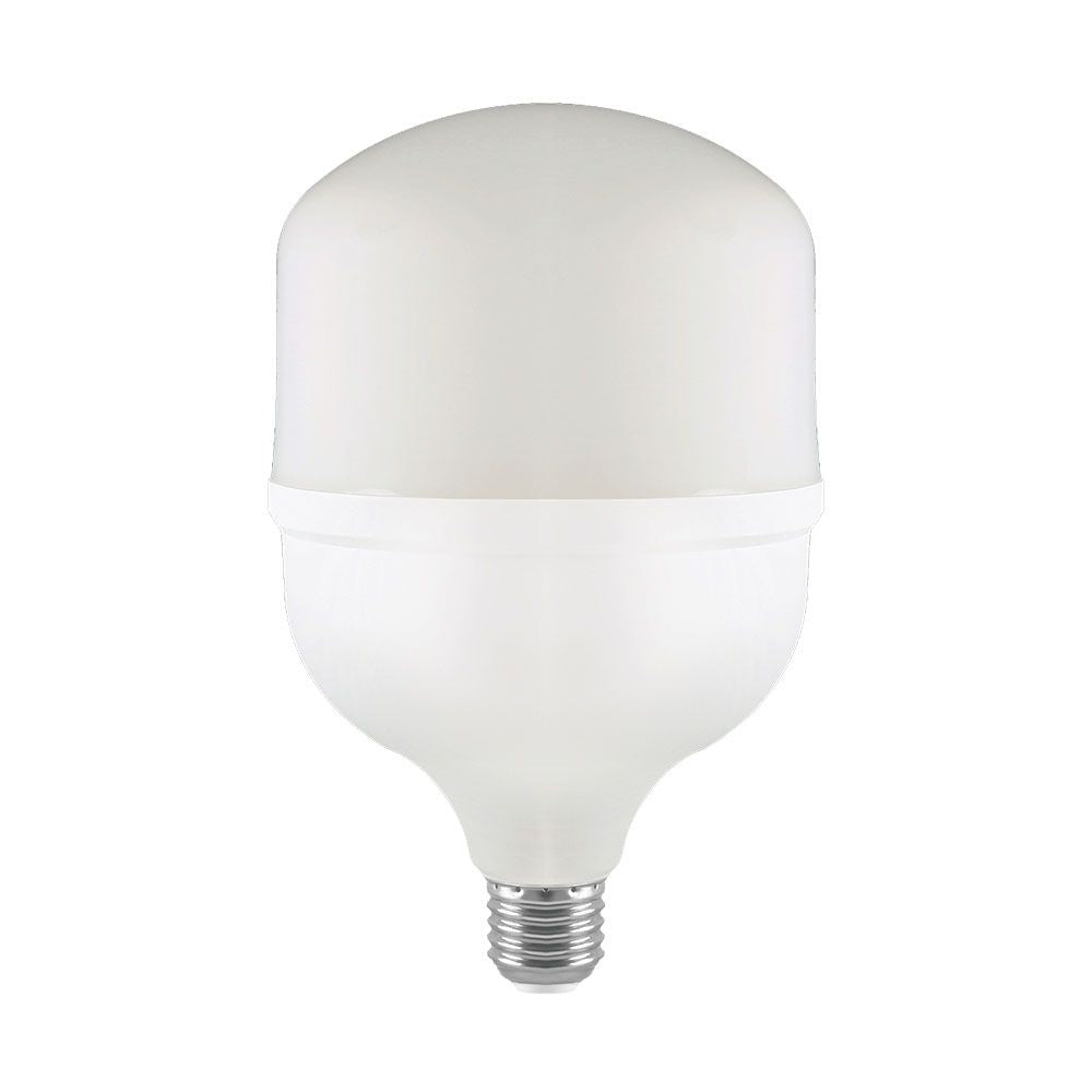 T140 LED Pære 50W E27 - 6500K, med E40 Ring, Plastik - Kraftig og energieffektiv LED-pære til store fatninger