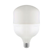 T140 LED Pære 50W E27 - 6500K, med E40 Ring, Plastik - Kraftig og energieffektiv LED-pære til store fatninger