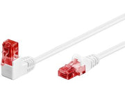 UTP netværkskabel - CAT6, 2xRJ45, 90° vinklet, Hvid (5m)