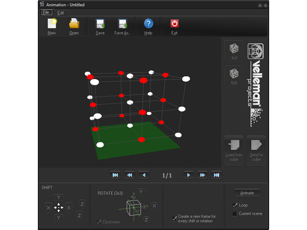 WSL193 - 3D LED kube, 3x3x3 røde LED, programmerbar via USB