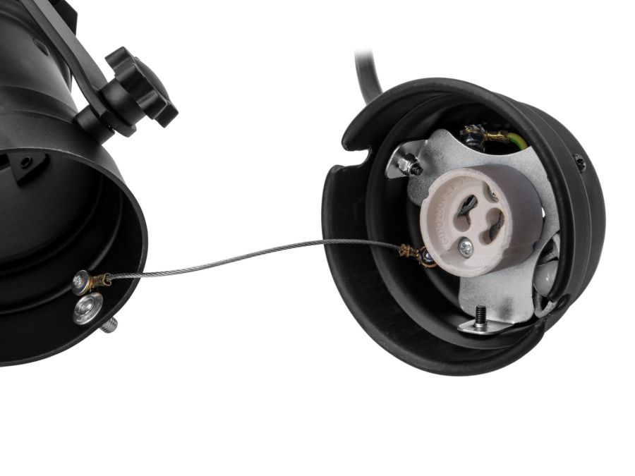 PAR16 lampehus - Sort, GU10, kabel m. stik