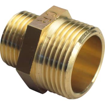 2" x 1" brystnippel, messing