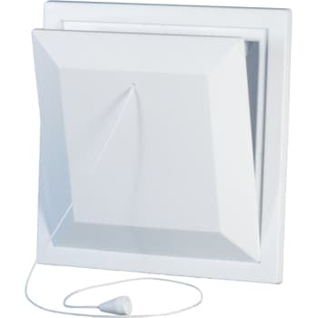 Klapventil 150 x 150 mm, lukket model, hvid, type 111