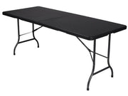 Klapbord - Sort, 180 x 75 x 74cm (rattan)