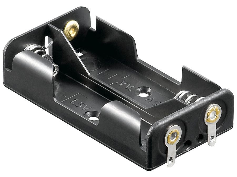Batteriholder til 2xAA bat. (m. loddeflige)