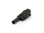 Bananstik - 4mm, IEC1010 sikkerhedsstik, Sort (stabelbar)