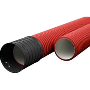 Kabelrør 110mm 6m 450N rød EVOCAB HARD HDPE korrugeret dobbeltvægget (Sælges kun i hele længder)