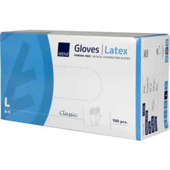 Abena Classic engangshandske, latex, pudderfri, str. L