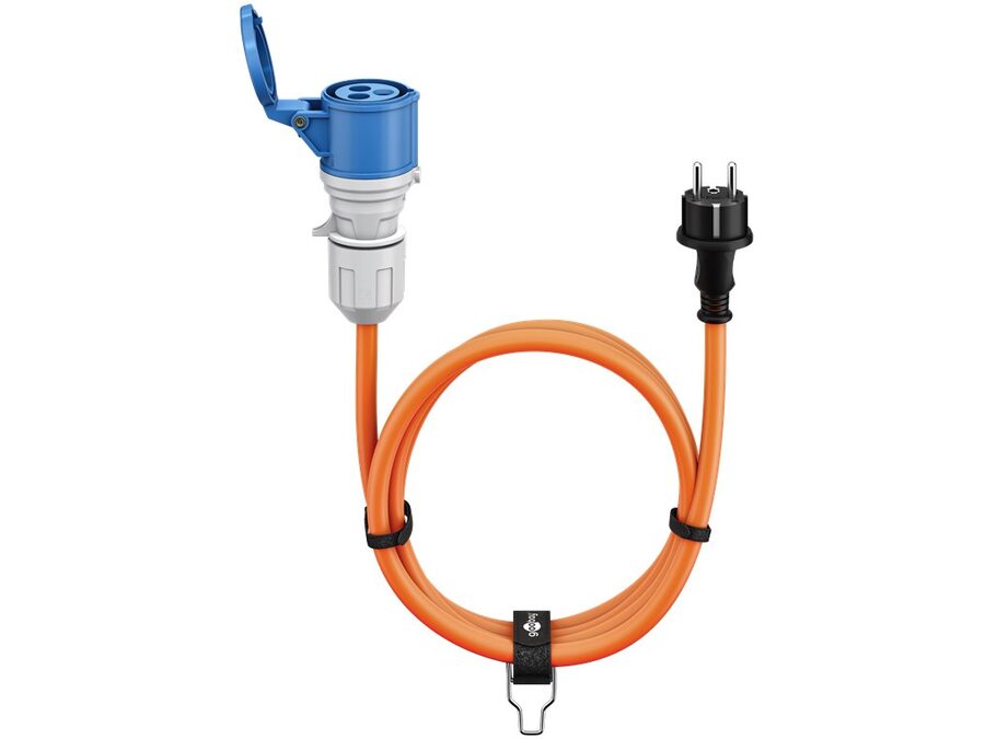 CEE adapterkabel - CEE7/7 han til 3P CEE hun (1,5m)